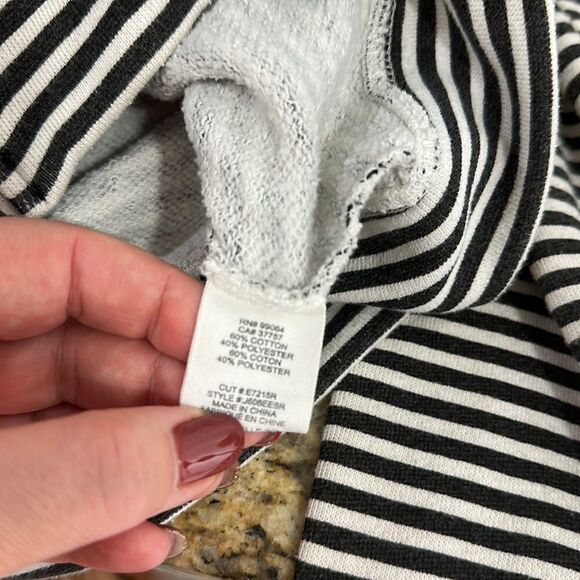 Billabong White And Dark Gray Striped Cotton Blend Zip Up Hoodie Size S - Picture 6 of 9